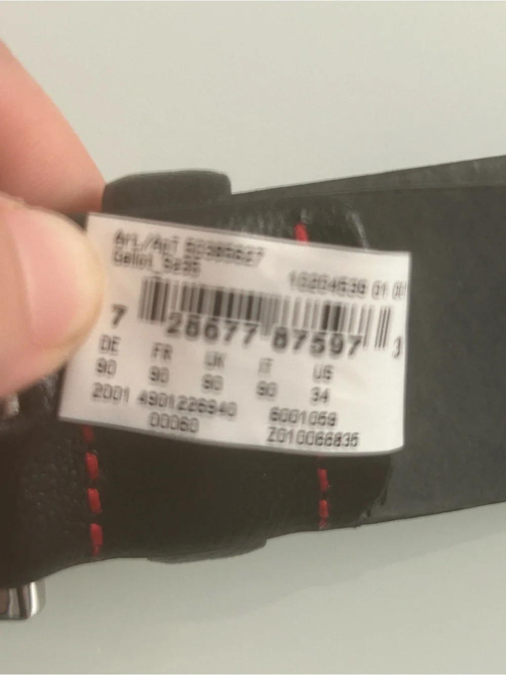 HUGO Black Leather Belt with Silver Buckle